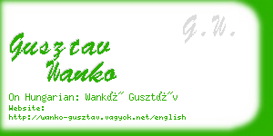 gusztav wanko business card